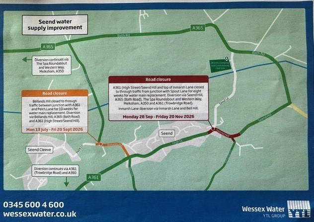 Wessex Water Road Closures – Seend Parish